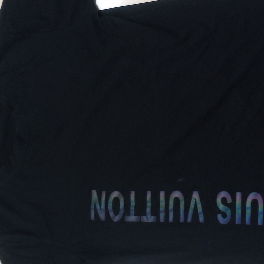 Louis Vuitton Black T Shirt with Iridescent Logo